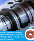 Radial Shaft Seal 12mm X 28mm X 7mm Fluoro Rubber TG4 Oil Seal For Bearing Shaft Oil Pump And Engine Durable 70A Hardness Sealing Tech Built To Last For Heavy Duty Industrial Use Brown 2 Pack, installed on a metal shaft