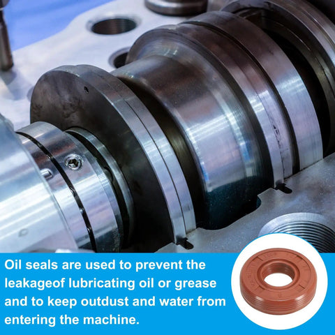 Radial Shaft Seal 12mm X 28mm X 7mm Fluoro Rubber TG4 Oil Seal For Bearing Shaft Oil Pump And Engine Durable 70A Hardness Sealing Tech Built To Last For Heavy Duty Industrial Use Brown 2 Pack, installed on a metal shaft