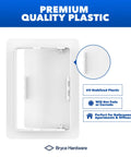 Top Shelf 4X6 Drywall Access Panel for Ceilings and Walls, Heavy Duty Impact Resistant Plastic Cover, game changing inspection door for plumbing and attic vents, built tough for damp areas, UV-stabilized white plastic.
