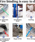 Multicolor 1200 Piece Zip Ties Set With 12 Colors used for organizing cables, securing bags, and bundling wires in various setups.