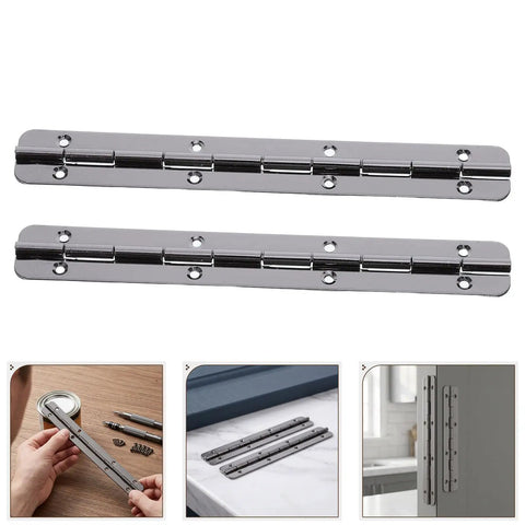 2 Piece Heavy Duty Stainless Steel Piano Hinge 5 Inch Black Tough As Nails Cabinet Door Hardware for toolbox and hatches.