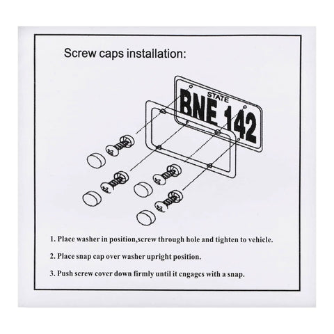 Orange Aluminum Alloy License Plate Bolts Screws Nuts 4 Pack installation diagram for cars and motorcycles universal fit M6x1.0 threads