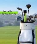 Golf bag with clubs and Two Pack 48 Inch Collapsible Golf Alignment Sticks Training Aid for Aiming and Swing Path in case