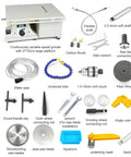 Powerful 850 W Bench Grinder And Polisher Machine With Adjustable Speed 800 To 11000 RPM For Rock Lapidary Projects includes versatile components like flexible shaft and saw blades.