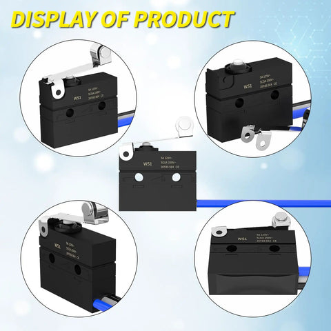 Waterproof IP67 Roller Lever Microswitch With SPDT 3 Pin Pre Wired 5A 250VAC Workhorse Limit Switch Pair Removable Lever
