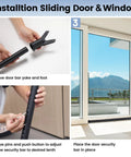 Three In One Sliding Door Security Bar 3 Pack Adjustable From 20.5 To 51.8 Inches With Removable Top And Bottom Catches installation guide