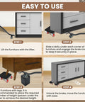 Heavy Duty Furniture Dolly Set Featuring 20 Wheels With Smooth Rolling Swivel Casters For Effortless Moving And Sliding Heavy Appliances, Sofas, and Couches. Includes Lifter Crowbar Tool For Easy Lifting And Safe Transportation Of Large Items Around Your steps for using furniture dolly and lifter tool.