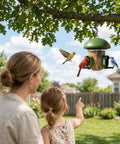 Outdoor Bird Feeder With Three Compartments And Three Feeding Ports, Weatherproof Dome, Three Ways To Hang, Large Capacity For Cardinals And Finches