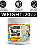Heavy Duty Penetrating Concrete Sealer And Hardener For Garage Driveways And Basements in 20 oz container for outdoor use.