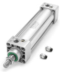 40mm Bore 125mm Stroke Pneumatic Air Cylinder Double Acting Single Rod Built Tough With One Quarter Inch Port M12x1.25 Threaded Rod Aluminum Alloy Body