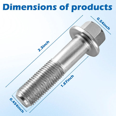 Must Have Wheel Bolt Kit 901000285 With Hub Bearing Bolts For Subaru Outback Legacy Tribeca 2005 2016 Front And Rear Wheel Hub Connection Replacement Hardware, showing single bolt dimensions.