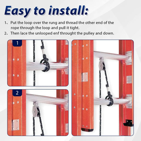 Ladder Rope Replacement For Extension Ladders Up To 40 Feet With Single Pulley Fits Werner AC30 2 installation guide