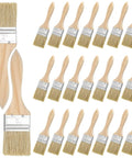 30 Pcs Wood Stain Brushes With Thick 12mm Wood Handles featuring 2 Inch Flat Heads arranged in two rows.