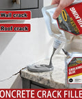 Heavy Duty Concrete Crack Filler And Retaining Wall Joint Compound With Base Seal Plus Masonry Fissure Mastic applied to wall crack.