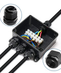 Heavy Duty Waterproof Cable Glands 25 Pack IP68 Entry For 3 To 6.5mm Nylon Plastic Connectors with Durable Box, Tight Seal