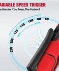 Cordless Electric Ratchet Wrench Set 3/8 Inch, 12V Extended Power Kit, showing variable speed trigger feature
