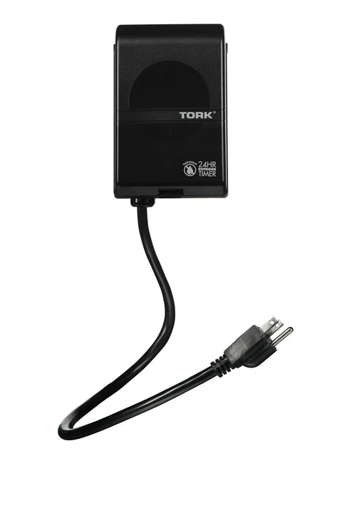 Heavy Duty Plug In Mechanical Timer 15 Amp Dual Receptacle 24 Hour Cycle Control For Indoor Outdoor Use with Black Cord.
