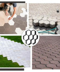 Hexagon Concrete Molds 2 Pack Black Stepping Stone Forms For Paver Projects DIY No Mess Garden Patio Path Plastic Concrete Molds