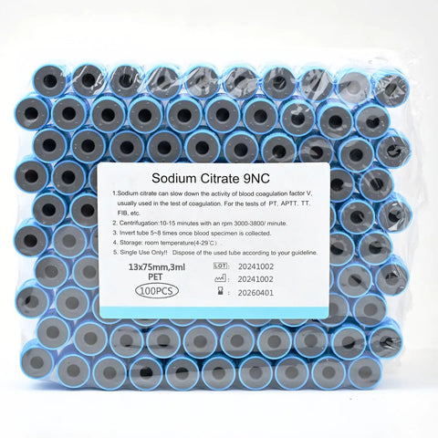 3ml PT Vacuum Specimen Collection Tubes With Blue Cap Durable PET Lab Tubes For Vet And Pet Testing Easy To Handle And Transport 100 Pieces Wrapped Packaging