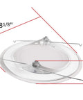 Six Inch White Recessed Shower Ceiling Trim With Glass Fresnel Lens Fits Standard 6 Inch Can Housing. Dimensions: 8 1/8" x 1 1/4".