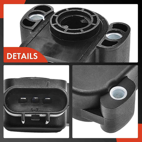 Throttle Position Sensor TPS For Ford Lincoln Mazda Vehicles Compatible With Ford E150 E250 E350 Econoline Club Wagon Excursion Expedition E450 E550 And Explorer F150 F250 F350 1997 2004 Models, black plastic OEM-style connector