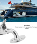 Premium 316 Stainless Steel Boat Door Stopper Catch Stops Doors At 90 Degrees For Marine Use, holding door open on luxury yacht.