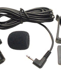2.5mm Microphone For Pioneer Car Radios, aftermarket mic, cable, dash mount, visor clip, and windshield accessory visible