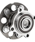Close-up of Rear Wheel Bearing Hub Assembly Five Lug Compatible With Honda Accord Crosstour 2010 2011 CR V 2007 2010 Crosstour 2012 2015 Non ABS FWD Beefed Up Replacement Hub For Rear Left And Right, showing 5-lug design and metal construction.