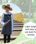 Woman holding Japanese Weeding Sickle Thin Blade High Grade Blue Steel No 2 Lightweight Garden Tool For Weeding And Farming
