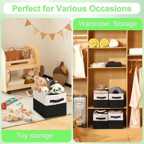 Heavy Duty Large Shelf Storage Bins Four Pack Black Collapsible Fabric Storage Baskets Foldable Closet Organizers Built Like A Tank With Hardcore Durability Rock Solid Knockout Quality