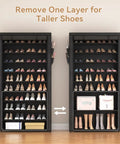 10 Tier Shoe Rack With Covers Large Capacity Stackable Tall Shoe Shelf Organizer For 50 To 55 Pairs Of Shoes And Boots