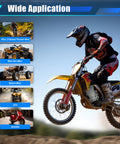 Rider on dirt bike showcasing application of Beefed Up High Performance 49cc 50cc 2 Stroke Dirt Bike Engine Kit