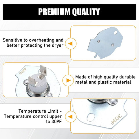 Durable Dryer Thermal Fuse Replacement For Whirlpool Kenmore KitchenAid overview with specs and material details.