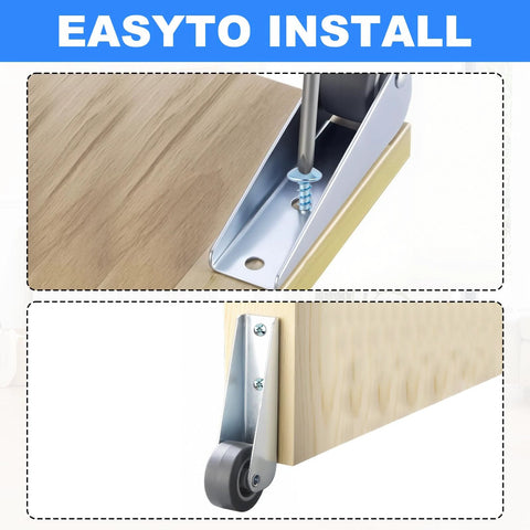 Installation of 2 Pack Gate Caster Wheels Replacement With Rubber Rolling Swivel Casters Non Slip Pulley Directional Wheel
