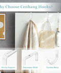 Heavy Duty Adjustable Over Door Hooks, Premium Metal Coat Hangers Built Tough, showing adjustable hook details and usage.