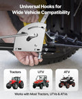 Universal hitch for tow behind lawn spreader with aeration spikes for a beefy lawn boost 32 inch wide broadcast spreader