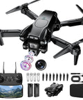 1080P HD Camera Drone For Beginners And Kids Adults Foldable RC Quadcopter with accessories including controller and batteries.