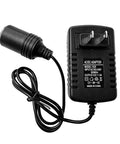 Heavy Duty Plug And Play AC To DC Converter With Solid Car Cigarette Lighter Adapter, 12 Volt Power Supply, black, compact design.