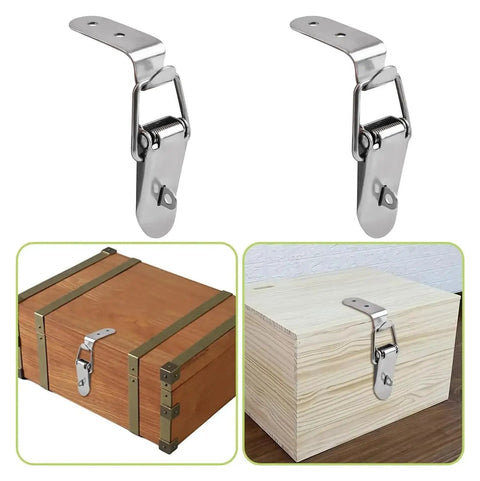 Stainless Steel 90 Degree Hook Lock Bolt Spring Loaded Draw Toggle Latch Clamp 4 Pack for doors drawers cabinets toolbox case
