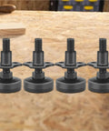 Heavy Duty Adjustable Leveling Feet 4 Pack For Cabinets And Tables Protective Furniture Feet With Three-Eighth Inch Thread Rock Solid Support Up To Two Hundred Pounds Per Foot Keeps Surfaces Level And Wobble Free