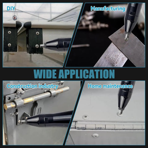 Upgrade Your Tool Kit With This Badass Brushless Cordless Rivet Gun in use for various DIY, construction, and manufacturing tasks.