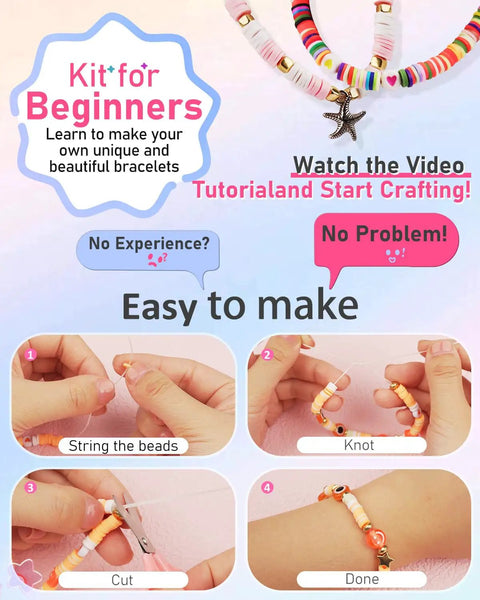 Beginner Friendly Friendship Bracelet Making Kit With 4800 Beads And 300 Charms For DIY Jewelry Crafts, steps to make bracelets