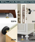 Straight Up Dependable Adjustable Headboard Stoppers For Wall 4 Piece Set Self Adhesive Bed Frame Brackets shown on sofa, desk, door, and cabinet.
