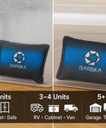 Rechargeable Desiccant Dehumidifier Bag Safe Moisture Absorber For Home Closets Gun Safes Basements Garages And Cars Microwaveable Portable Blue Dehumidifying Solution in use inside a container