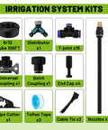 All In One Drip Irrigation Kit With 100 Ft Hose And 360 Degree Nozzles for Gardens Lawns Plants Flower Beds Trees And Patios