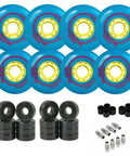 Revision Asphalt Pro Outdoor Roller Hockey Wheels 76 80 Durometer Blue 90A Hilo with bearings and spacers, 8-pack kit