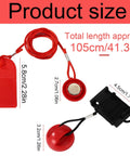 Two Pack Universal Treadmill Magnet Safety Key With Clip And Emergency Stop Replacement For Most Running Machines in red, showing key sizes