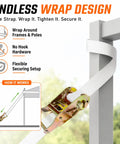 Endless Wrap Design of 4 Pack Heavy Duty 1 Inch By 10 Foot Endless Ratchet Tie Down Straps Locked In Tough For Secure Hauling With 2500 Pounds Breaking Strength And No Slip Grip.