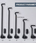 4 Piece Stainless Barn Door Lock Gate Hardware Kit With 6 Inch Sliding Latch And Eye Hook Heavy Duty Rust Resistant Gate Latch For Outdoor Fence Bathrooms Sheds Windows Black Finish, showing different size options.