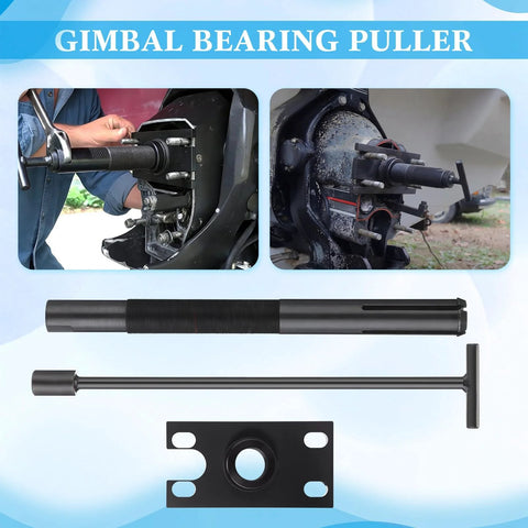 Gimbal Bearing Puller And Installer Kit For Mercruiser Alpha 1 Bravo MR Volvo Cobra Stern Drives shown with tools and installation process